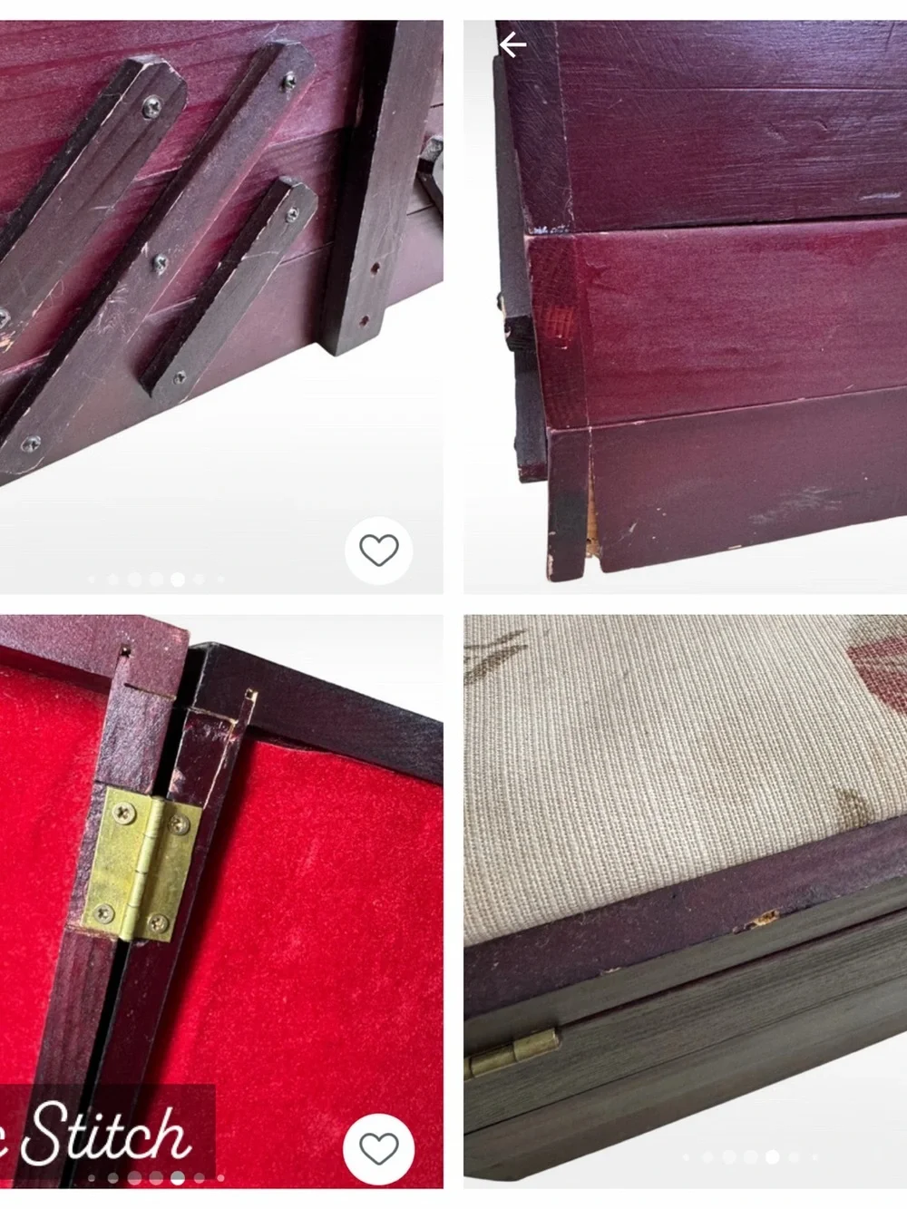 Vintage Sewing Box with Floral Upholstered Top
